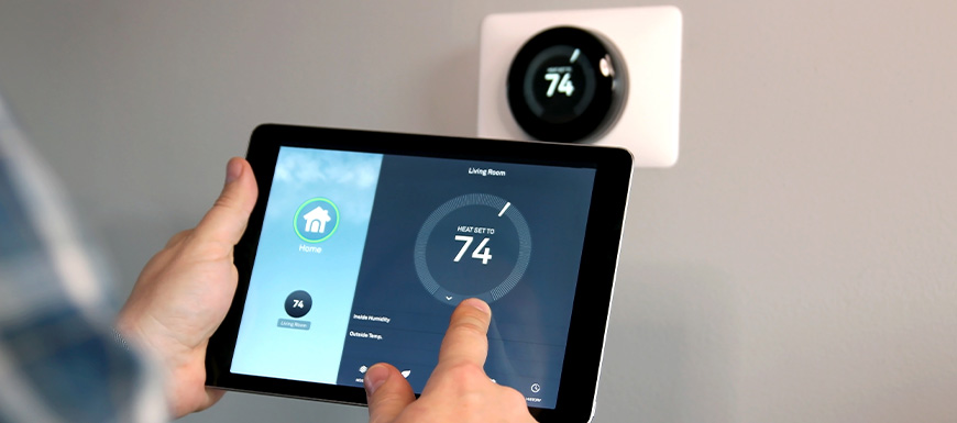 controlling a Smart thermostat from a tablet